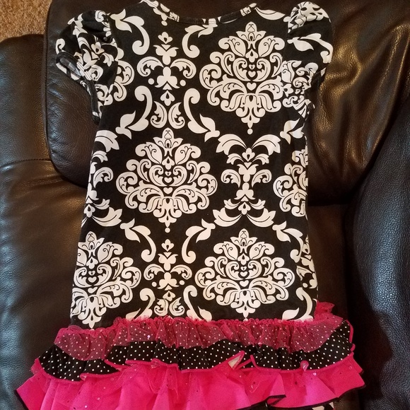 ❤SALE! Girl's black and white dress, M - Picture 3 of 5
